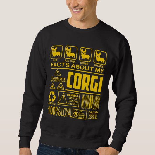 Funny Bio Loyal Corgi Print Sweatshirt (Vorderseite)