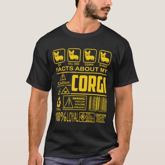 Funny Bio Loyal Corgi Print T-Shirt (Vorderseite)