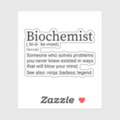Funny Biochemiist Definition, Biochemie Aufkleber (Blatt)