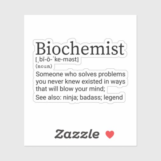 Funny Biochemiist Definition, Biochemie Aufkleber (Blatt)