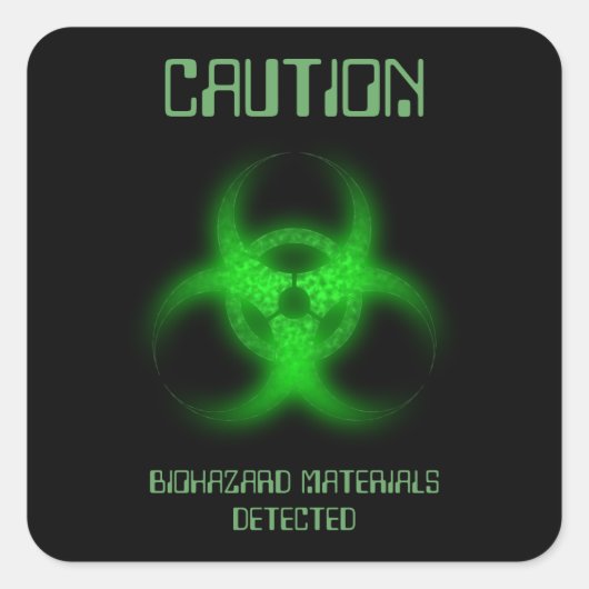 Funny Biogefährdung Toxic Warning Quadratischer Aufkleber (Vorderseite)