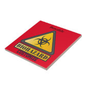 Funny Biogefährdung Warning Sign Thunder_Cove Fliese (Seite)
