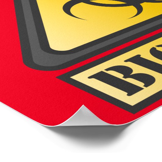 Funny Biogefährdung Warning Sign Thunder_Cove Poster (Ecke)