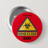 Funny Biogefährdung Warning SignThunder_Cove Button (Vorne & Hinten)