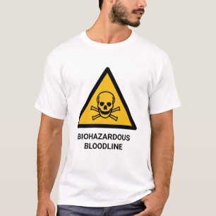 Funny Biogefährlich Blutline Schädel und Kreuze T-Shirt