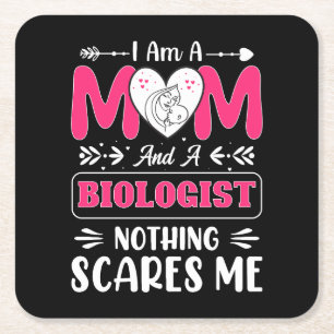 Funny Biologist Mama, Biologe Mama Funny Rechteckiger Pappuntersetzer