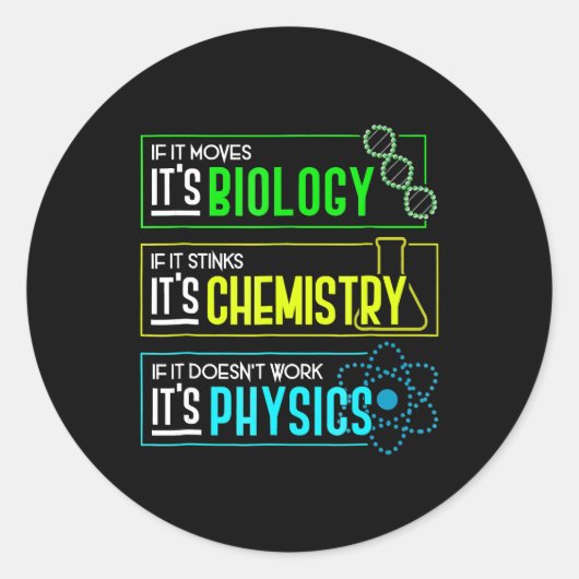 Funny Biology Chemistry Physical Science Nerd Runder Aufkleber (Vorderseite)