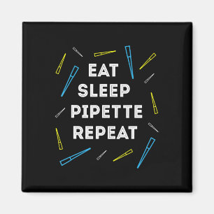 Funny Biology Eat Sleep Pipette Wiederholung Magnet