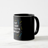 Funny Biology Eat Sleep Pipette Wiederholung T Tasse (VorderseiteRechts)
