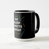 Funny Biology Eat Sleep Pipette Wiederholung T Tasse (VorderseiteRechts)