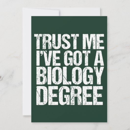 Funny Biology Major Abschluss Biologist Graduate Karte (Vorderseite)
