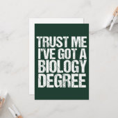 Funny Biology Major Abschluss Biologist Graduate Karte (Vorderseite/Rückseite Beispiel)