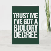 Funny Biology Major Abschluss Green Biologin Karte (Vorderseite)