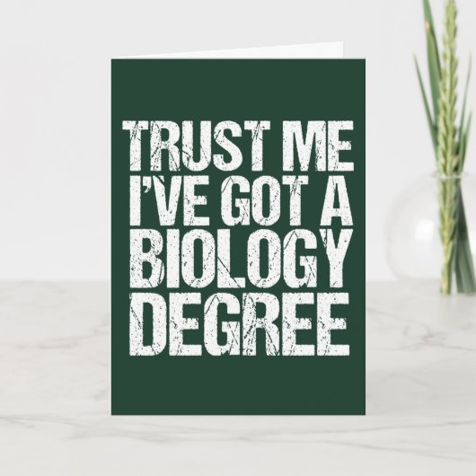 Funny Biology Major Abschluss Green Biologin Karte (Vorderseite)