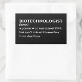 Funny Biotechnologe Definition Rechteckiger Aufkleber (Tasche)