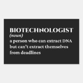 Funny Biotechnologe Definition Rechteckiger Aufkleber (Vorderseite)