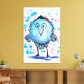 Funny Bird - Aquarell Leinwanddruck (Insitu (Wohnzimmer))