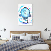 Funny Bird - Aquarell Leinwanddruck (Insitu (Schlafzimmer))