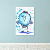Funny Bird - Aquarell Leinwanddruck (Insitu (Holzboden))