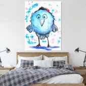 Funny Bird - Aquarell Leinwanddruck (Insitu (Schlafzimmer))
