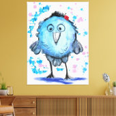 Funny Bird - Aquarell Leinwanddruck (Insitu (Wohnzimmer))