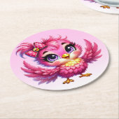 Funny Bird Cartoon Sublimation-56342 Runder Pappuntersetzer (Angewinkelt)