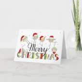 Funny Bird Charaktere Weihnachten Karte (Vorderseite)