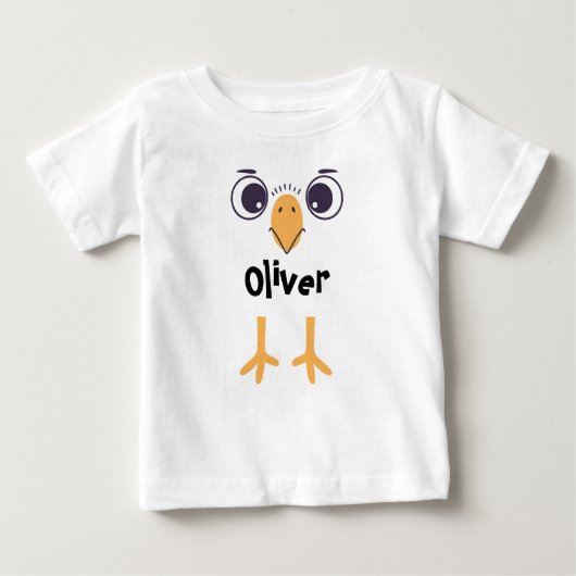 Funny Bird Face and Legs Baby T-shirt (Vorderseite)