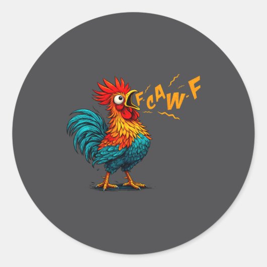 Funny Bird Fcawf Chicken F Caw F Rooster Whisperer Runder Aufkleber (Vorderseite)