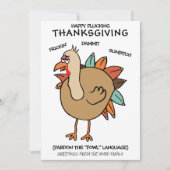 Funny Bird Fowl Türkei Erntedank Feiertagskarte (Vorderseite)