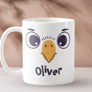 Funny Bird Gefecht mit großen Augen Kaffeetasse