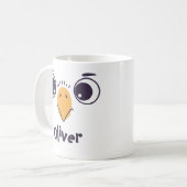 Funny Bird Gefecht mit großen Augen Kaffeetasse (Vorderseite Links)