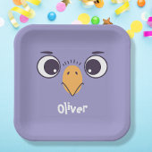 Funny Bird Gefecht mit großen Augen Pappteller