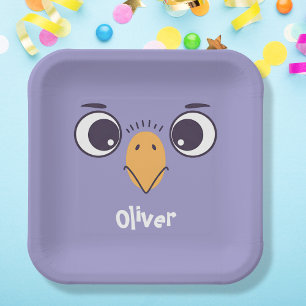 Funny Bird Gefecht mit großen Augen Pappteller
