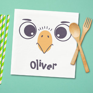 Funny Bird Gefecht mit großen Augen Serviette