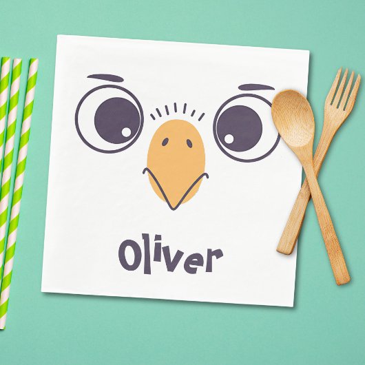 Funny Bird Gefecht mit großen Augen Serviette