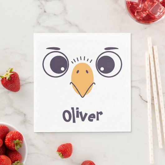 Funny Bird Gefecht mit großen Augen Serviette (Beispiel)