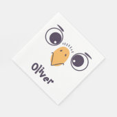 Funny Bird Gefecht mit großen Augen Serviette (Ecke)