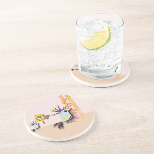 Funny Bird Getränkeuntersetzer (Seite)