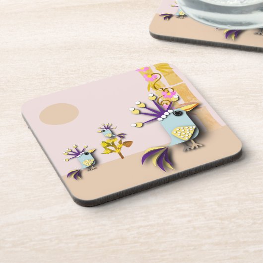 Funny Bird  Getränkeuntersetzer (Linke Seite)