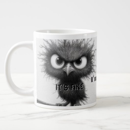 Funny Bird ich bin gut. Es ist FIne Alles ist gut Jumbo-Tasse (Links)
