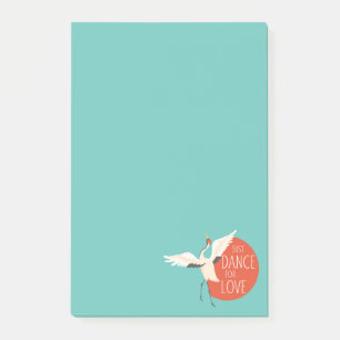 Funny Bird Message - Just Dance for Liebe 1 Post-it Klebezettel