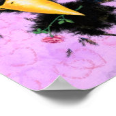 Funny Bird mit Rosen Poster (Ecke)