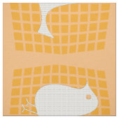 Funny Bird Orange Weißes Prüfmuster Stoff (Muster)