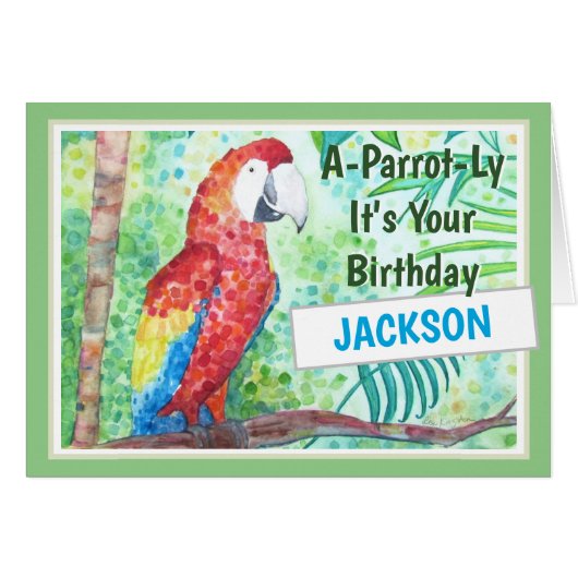Funny Bird Personalisiert Bird-Day Card (Vorderseite (Horizontal))