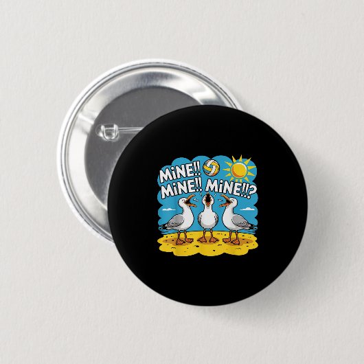 Funny Bird Pielen Volleyball Mine Game Day Vibes Button (Vorne & Hinten)