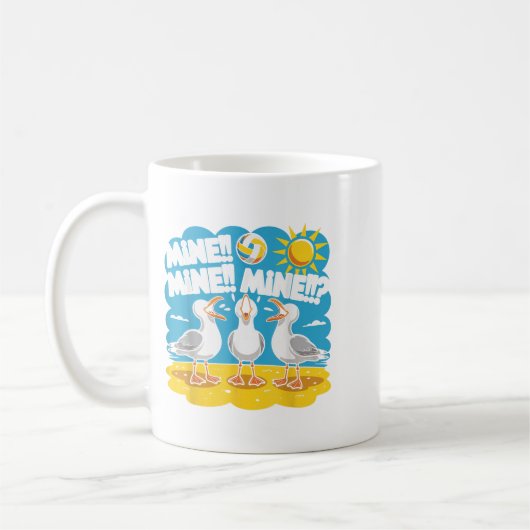 Funny Bird Pielen Volleyball Mine Game Day Vibes Kaffeetasse (Links)