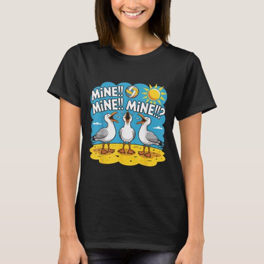 Funny Bird Pielen Volleyball Mine Game Day Vibes T-Shirt (Vorderseite)