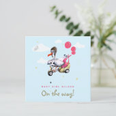 Funny Bird Pink Ballon Girl Einfache Niedliche Sch Ankündigung (Stehend Vorderseite)