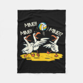 Funny Bird Playing Volleyball Mine Game Day Beach  Fleecedecke (Vorderseite)